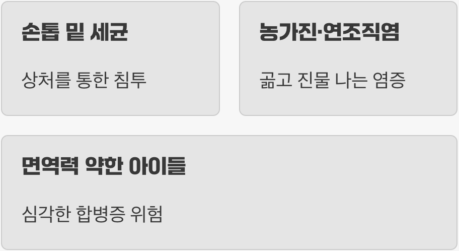 손톱 밑 세균의 습격, '2차 감염'