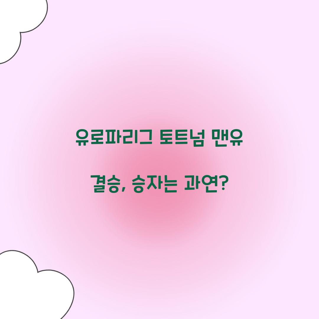 유로파리그 토트넘 맨유 결승