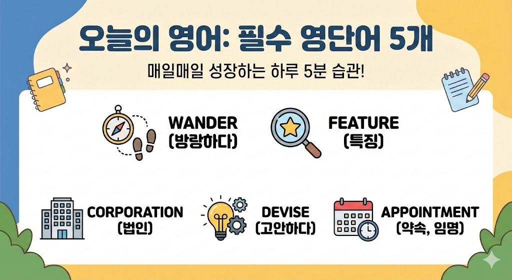 오늘의필수 영단어 5가지