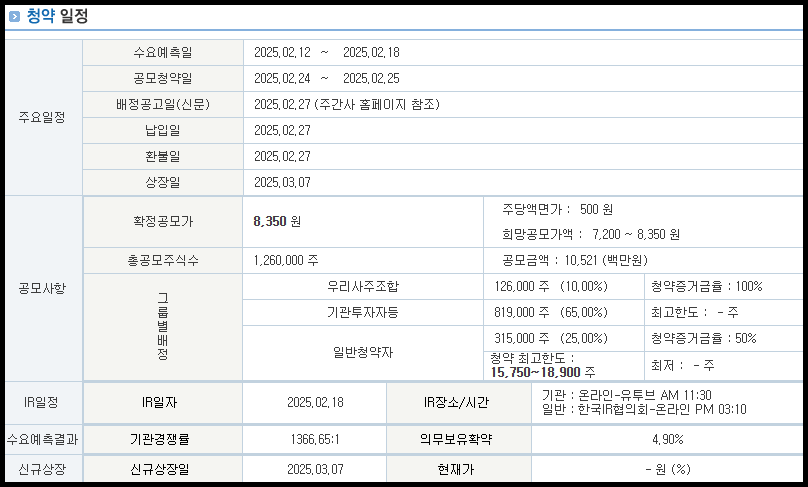 공모주 청약 일정