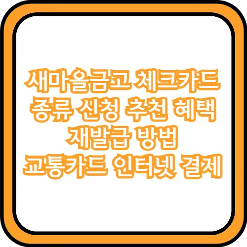 새마을금고 체크카드 종류