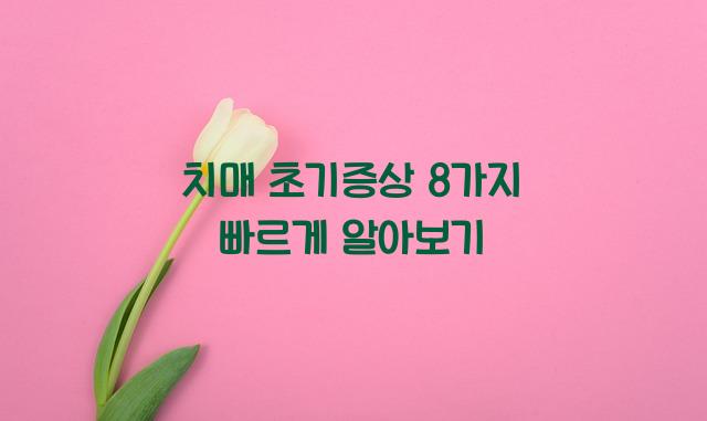 치매 초기증상 8가지