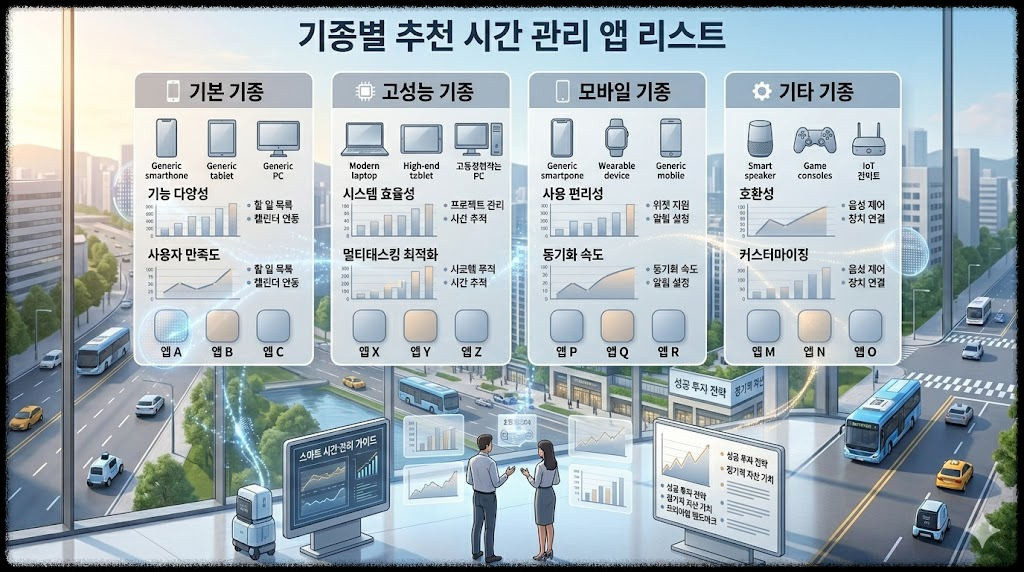 기종별 추천 시간 관리 앱 리스트
