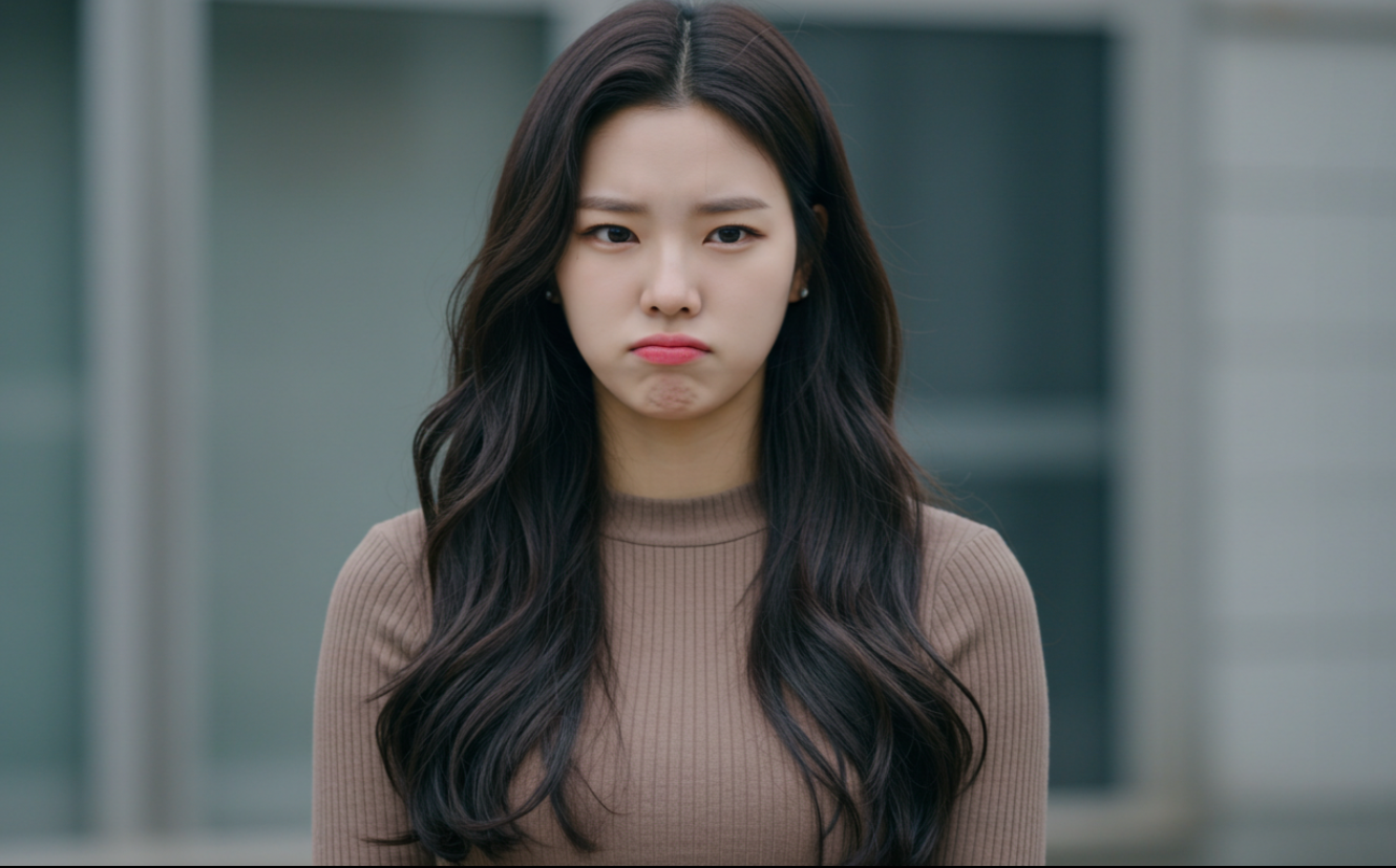 자기중심적인 태도 표정의 한국여성