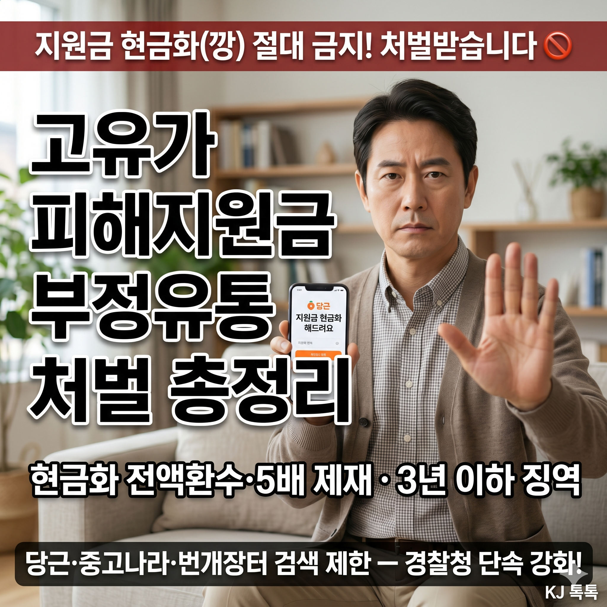 고유가 피해지원금 현금화 절대 금지 — 처벌·단속 총정리 (행안부 공식)
