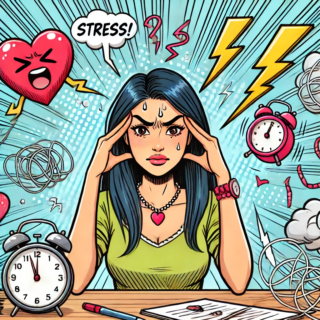 자율신경 실조증의 스트레스를 표현한 여성