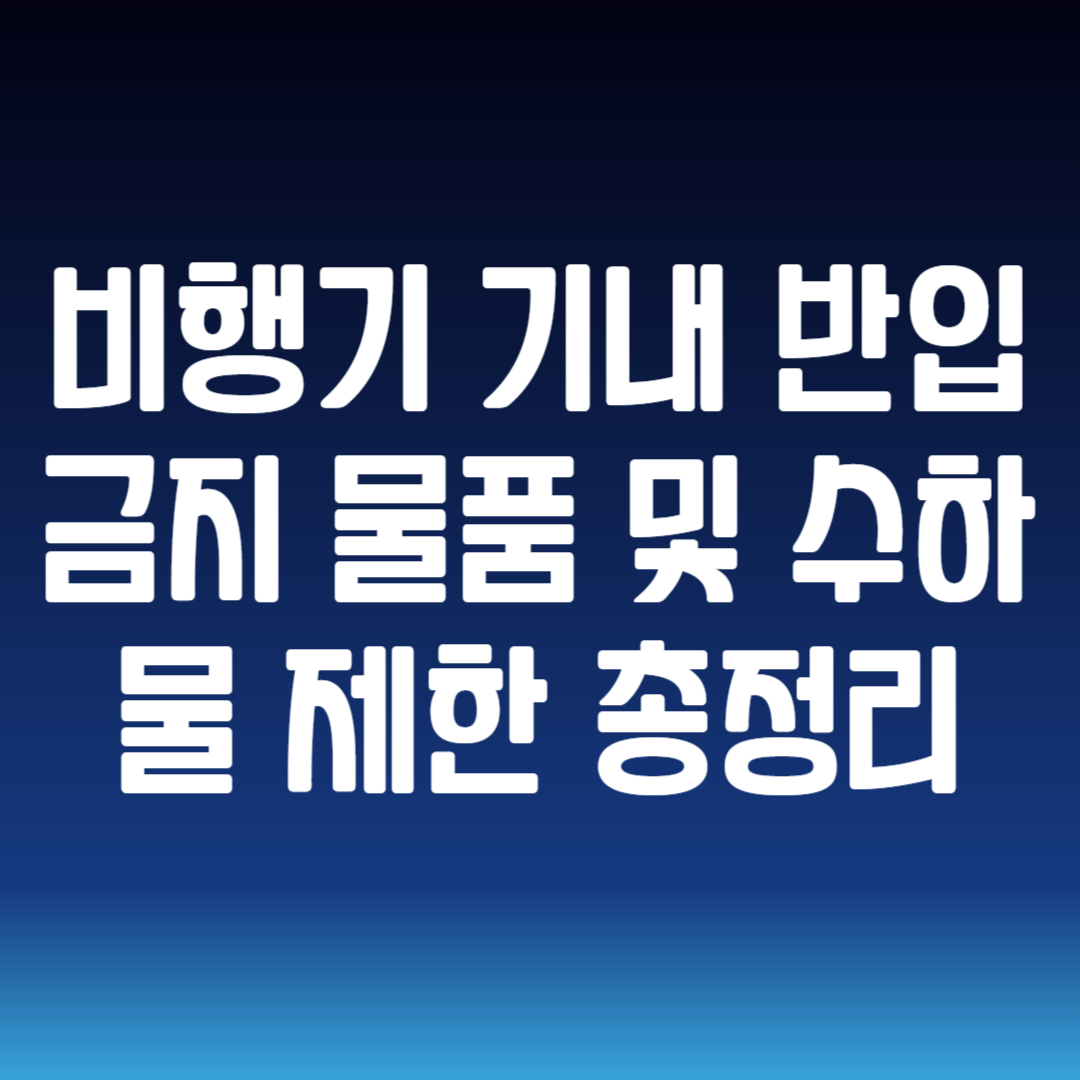 비행기 기내 반입 금지 물품 및 수하물 제한 총정리