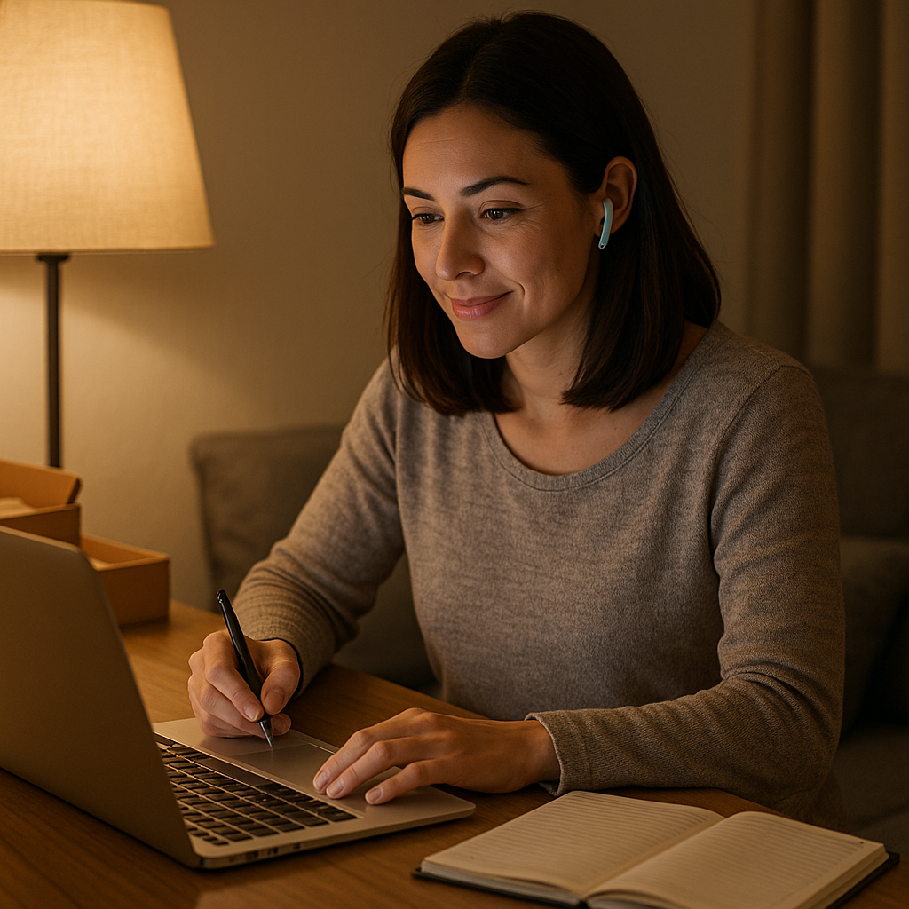 여성 부업하는 사진