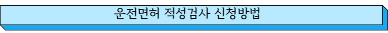 운전면허 적성검사 신청방법