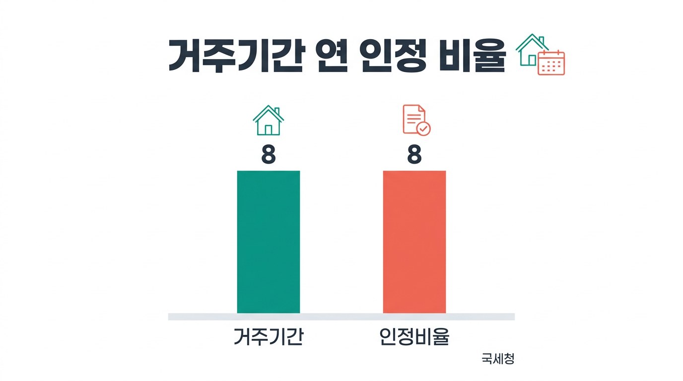양도소득세 계산기 거주기간 연 인정 비율