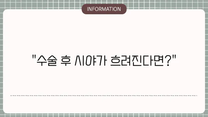 후발성 백내장 시술을 받는 환자