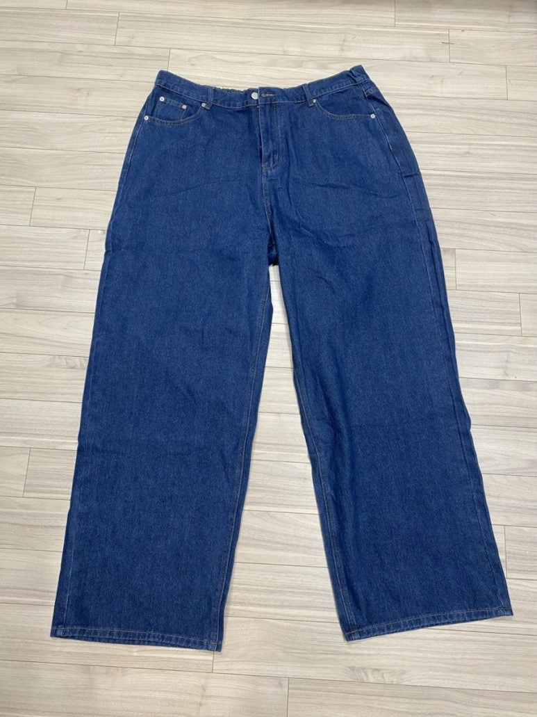 그리너리 크리드 와이드 데님팬츠 중청