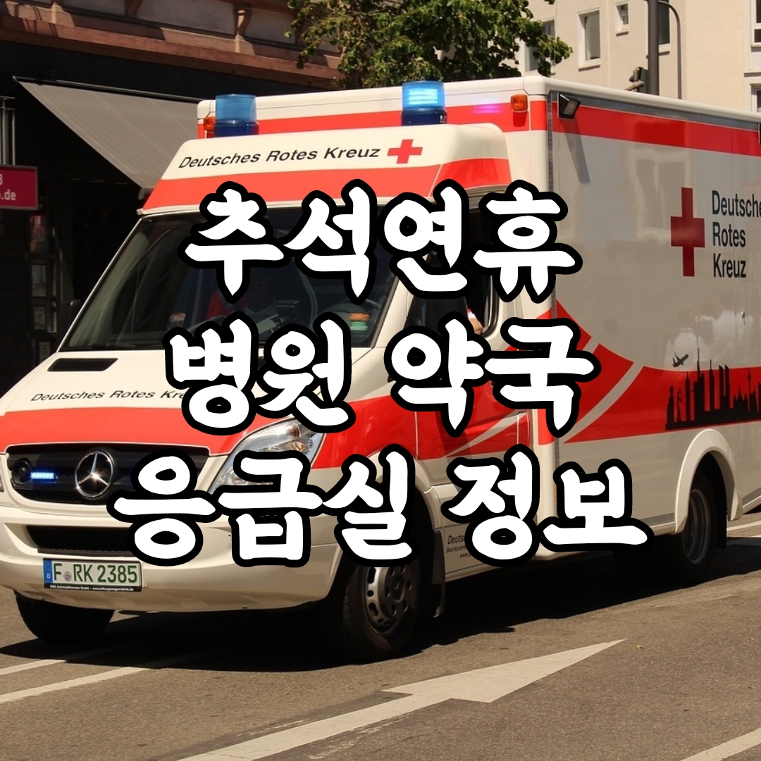 추석연휴 병원 약국 응급실 정보