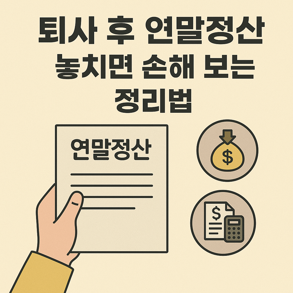 퇴사 후 연말정산은 회사원이 아닐 때도 꼭 챙겨야 하는 필수 절차입니다. 퇴직 시점별 처리 방법, 환급금 신청 팁, 국세청 홈택스 정산 요령까지 한눈에 정리했습니다.