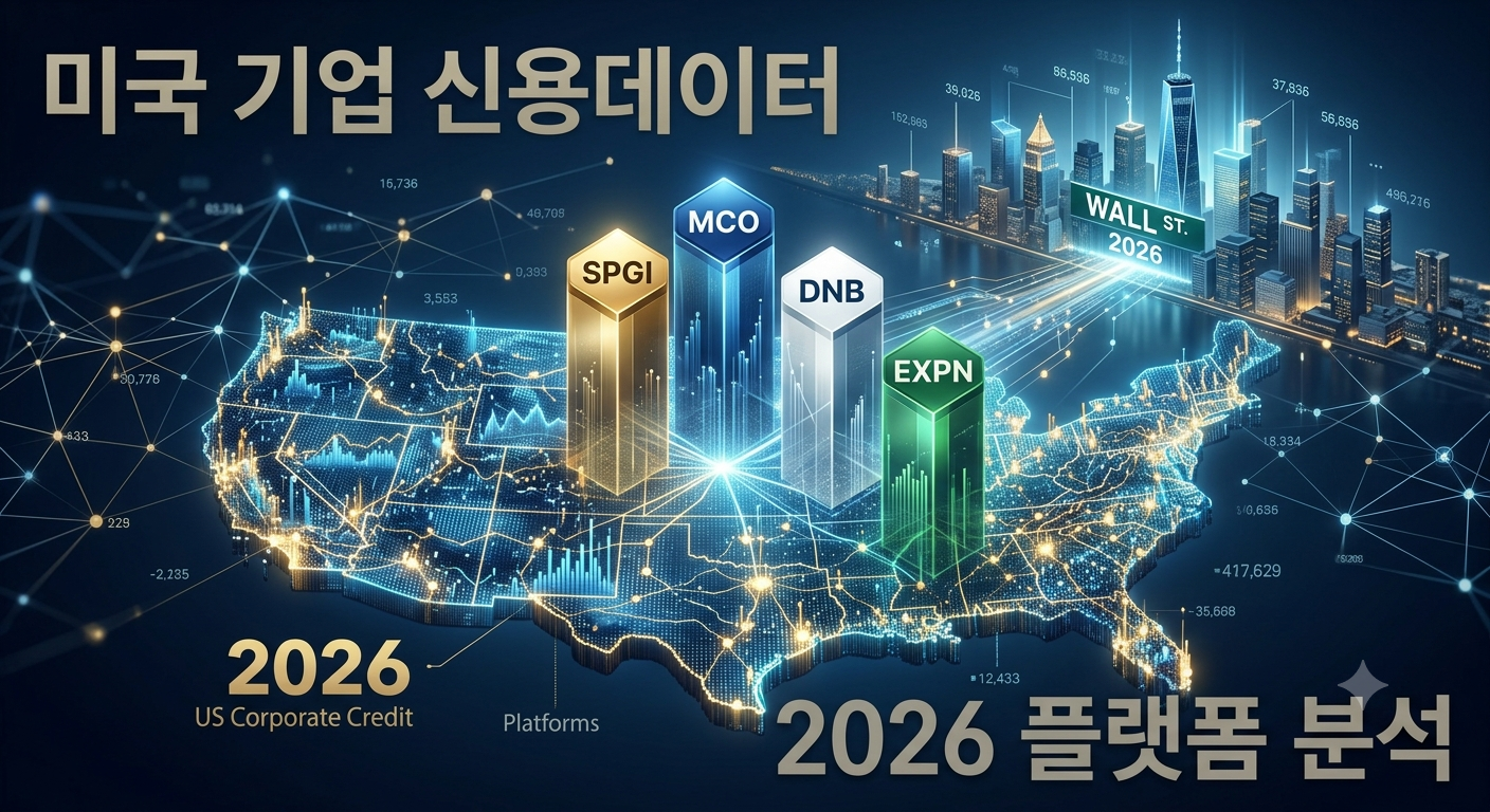 2026년 미국 기업 신용데이터 플랫폼 분석 및 대표 종목 5선 (SPGI, MCO, DNB)