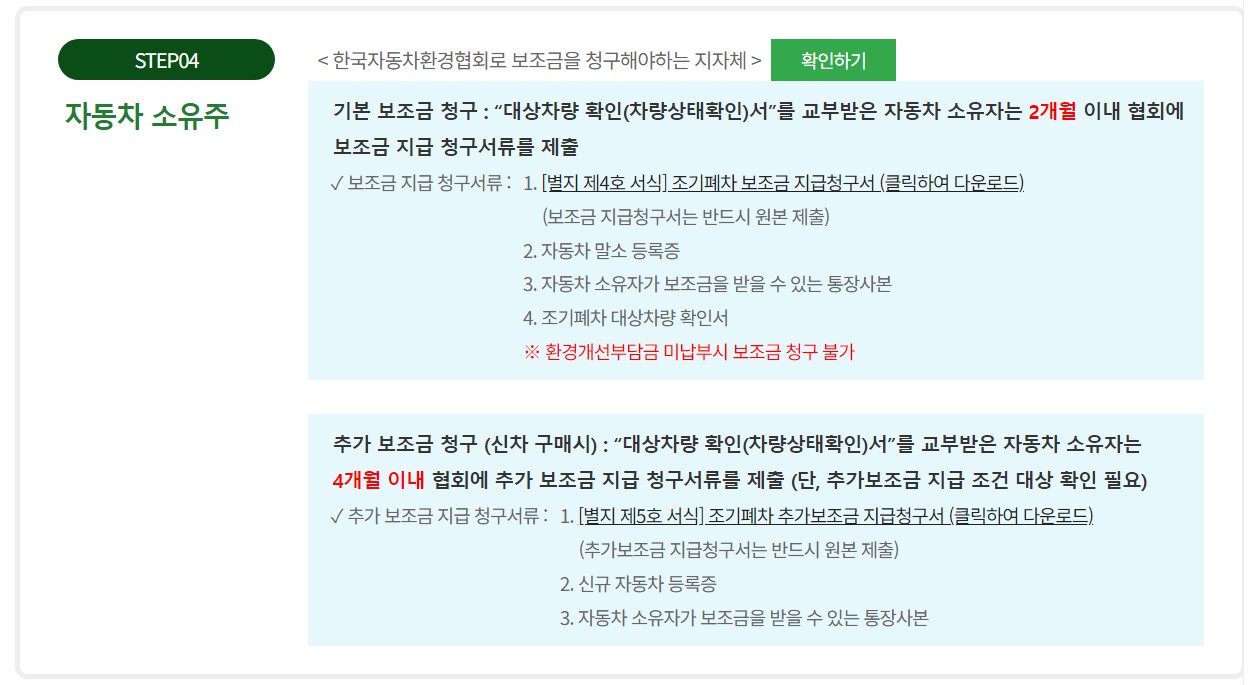 노후 경유차 폐차지원금