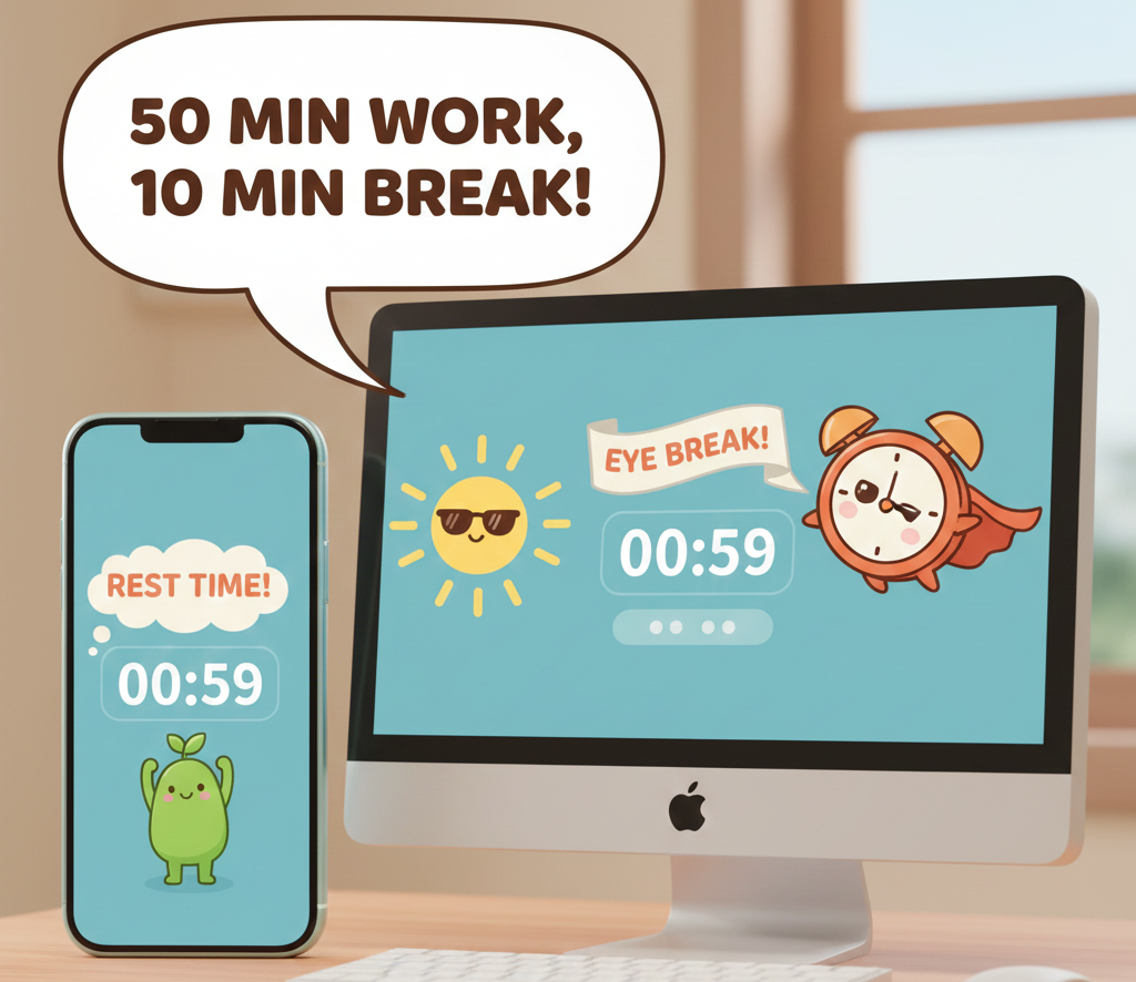 비문증 예방을 위해 스마트폰 및 컴퓨터 사용 조절에 관한 이미지