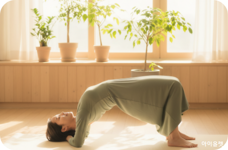 브릿지 자세로 코어 근육 강화