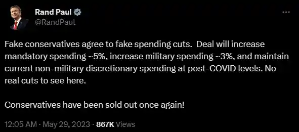 Rand Paul 의원의 트위터 내용