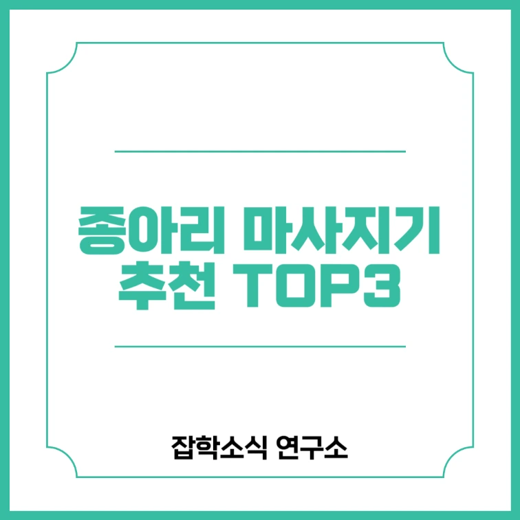 종아리 마사지기 추천