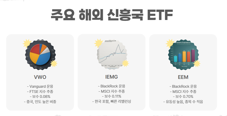 주요 해외 신흥국 ETF