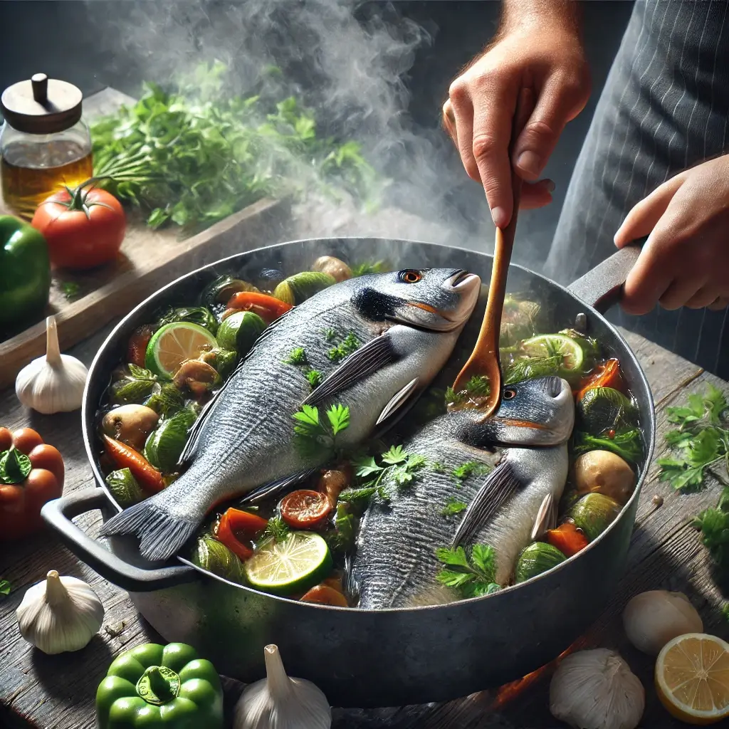 감성돔을 넣어 찌개를 끓이는 사람