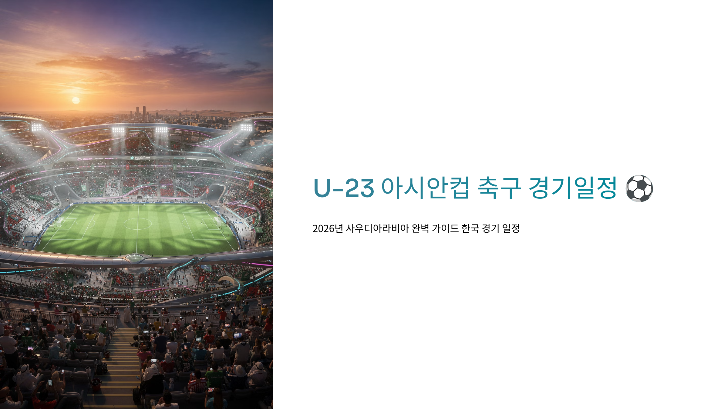 U-23 아시안컵 축구 경기일정 - 2026년 사우디아라비아 완벽 가이드 한국 경기 일정