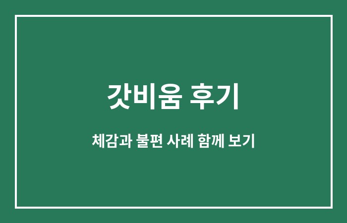 갓비움 후기