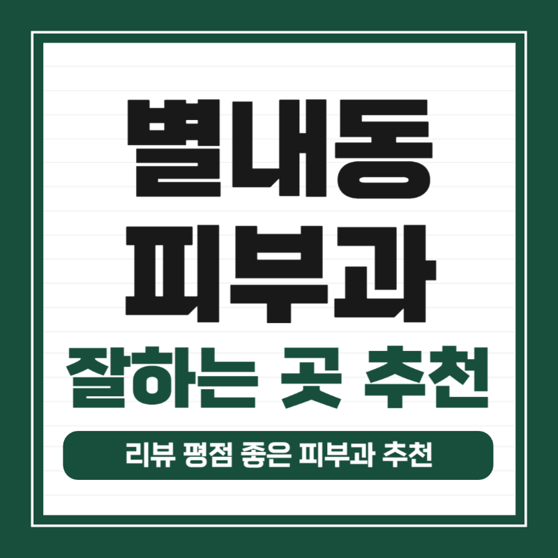 남양주 별내동 피부과 유명한 곳 모공 레이저 잘하는 곳 추천 TOP 5