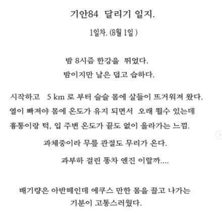 기안 84 마라톤 프로필 나이