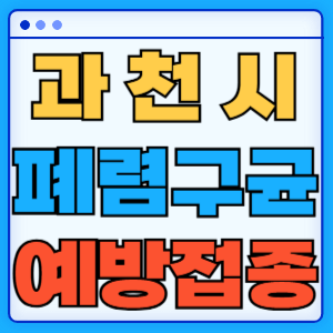 경기도 과천시 폐렴구균 백신 무료 예방접종 비용지원 가격 신청방법 대상자 간격 13가 15가 20가 23가