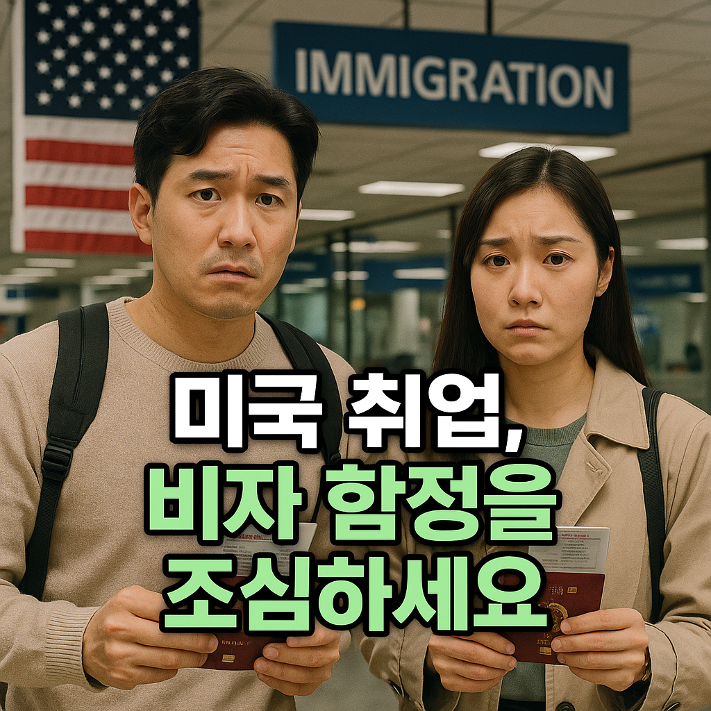 미국 공항 입국 심사대의 한국인