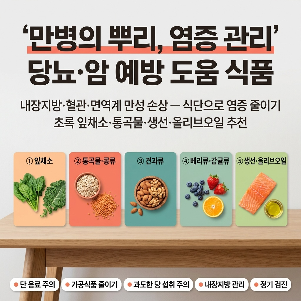 만병의 뿌리 염증, 당뇨와 암 예방에 도움되는 식품