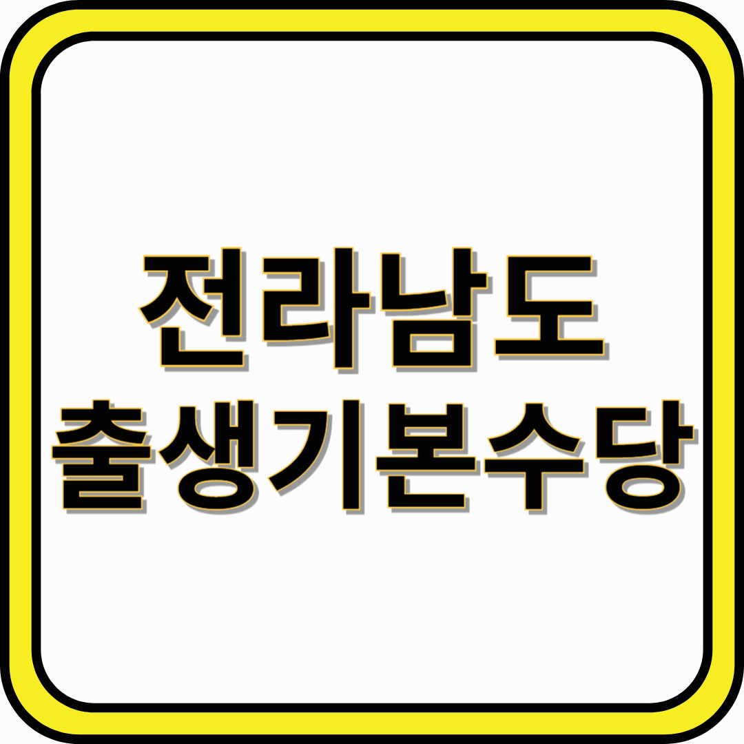 전라남도 출산장려금-출생기본수당 신청