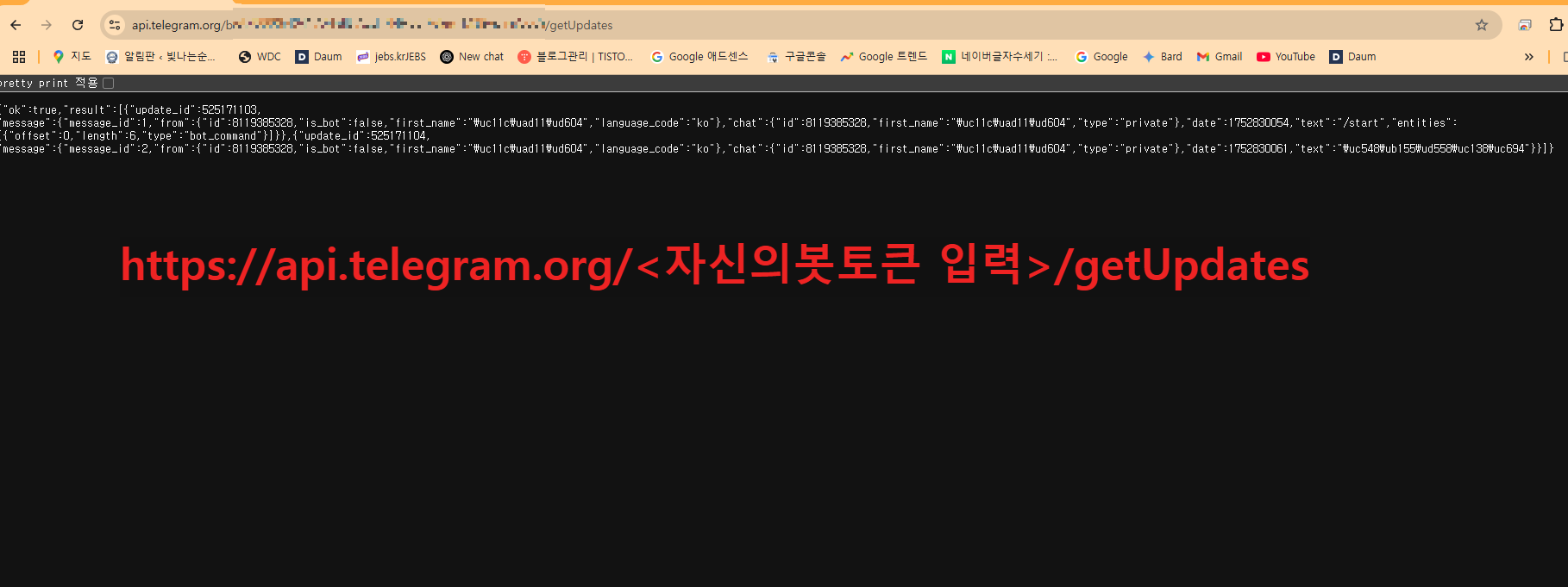chat id확인방법