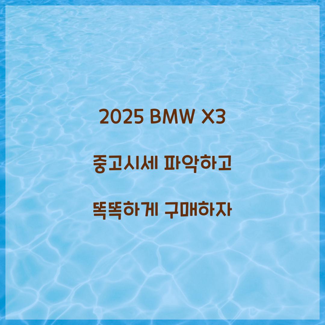 2025 BMW X3 중고시세