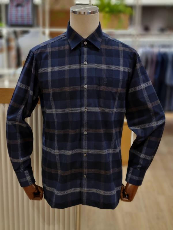 닥스 네이비 체크 기모 남방 DIW3SHCL114-B1