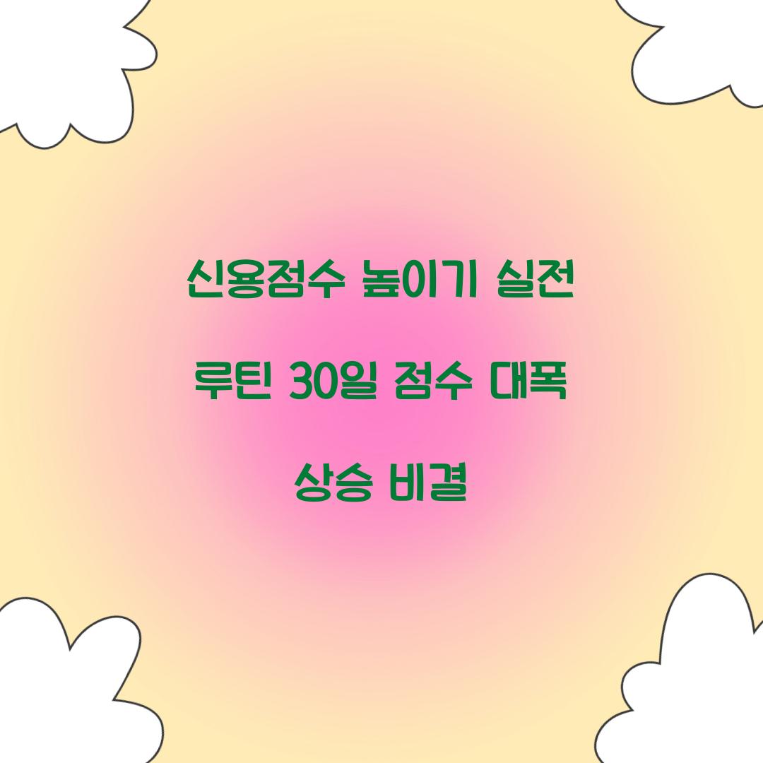 신용점수 높이기