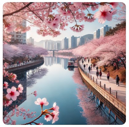 석촌호수 벚꽃길 이미지