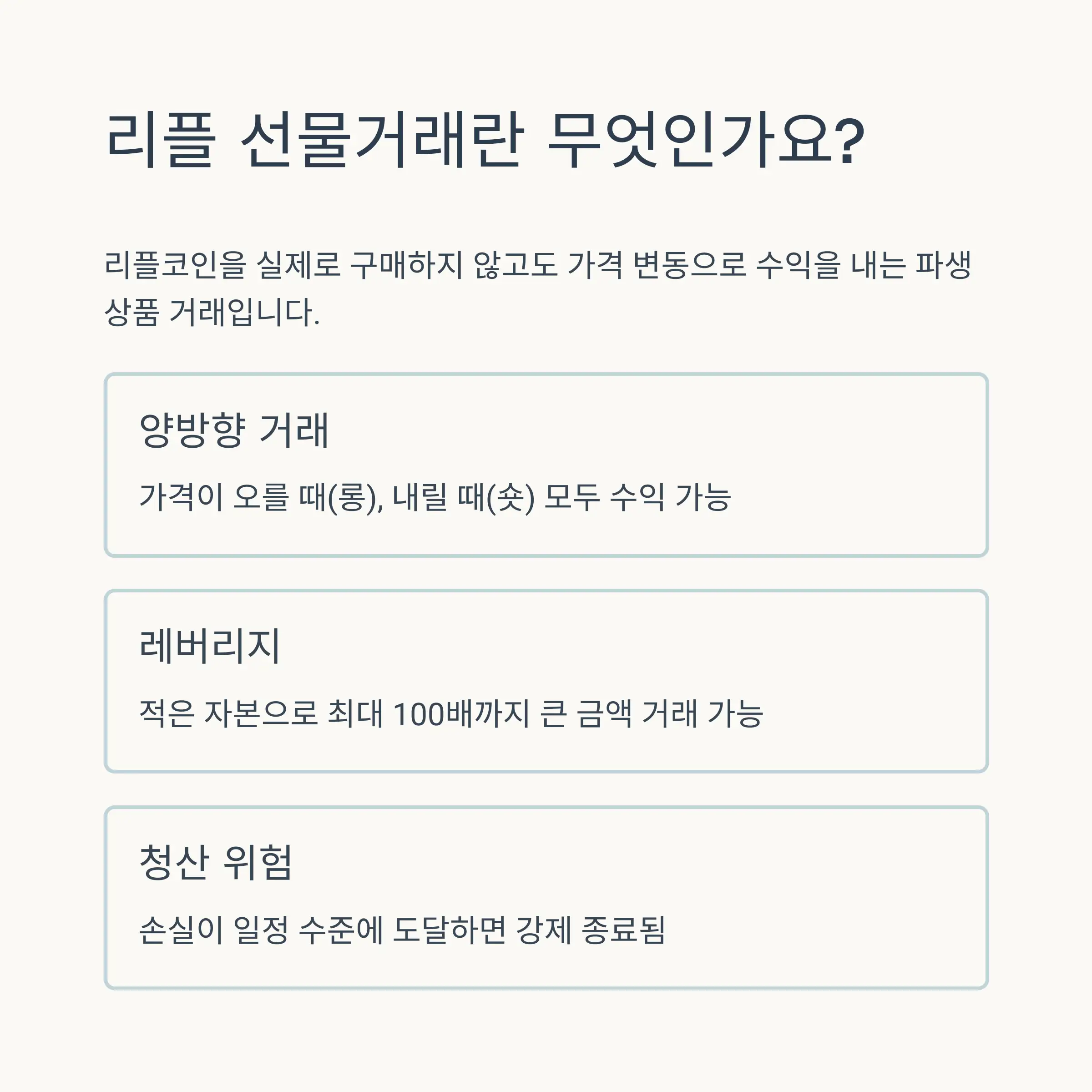 💰 리플 선물거래의 기본 개념