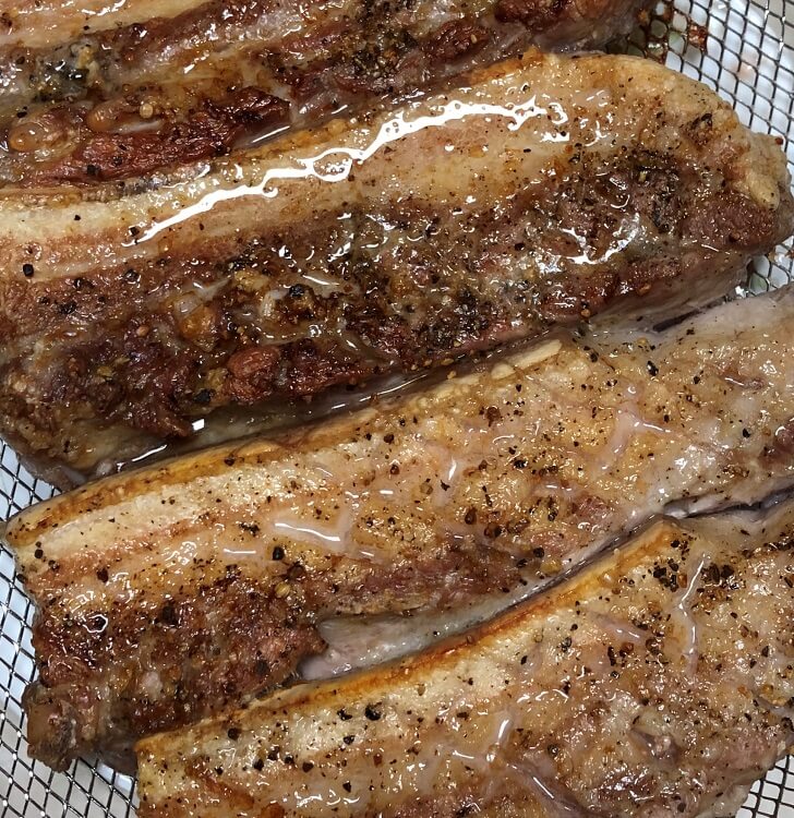 에어프라이어-삼겹살완성