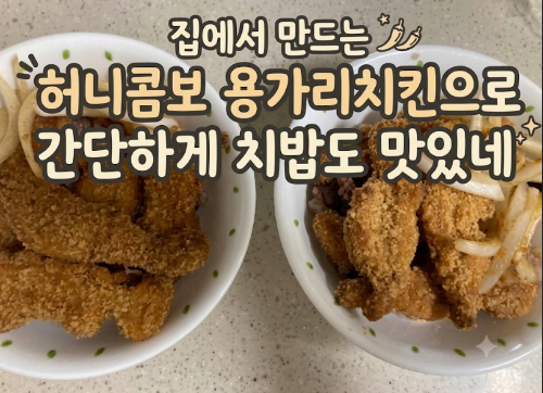 집에서 만드는 허니콤보용가리치킨으로간단하게 치밥도 맛있네