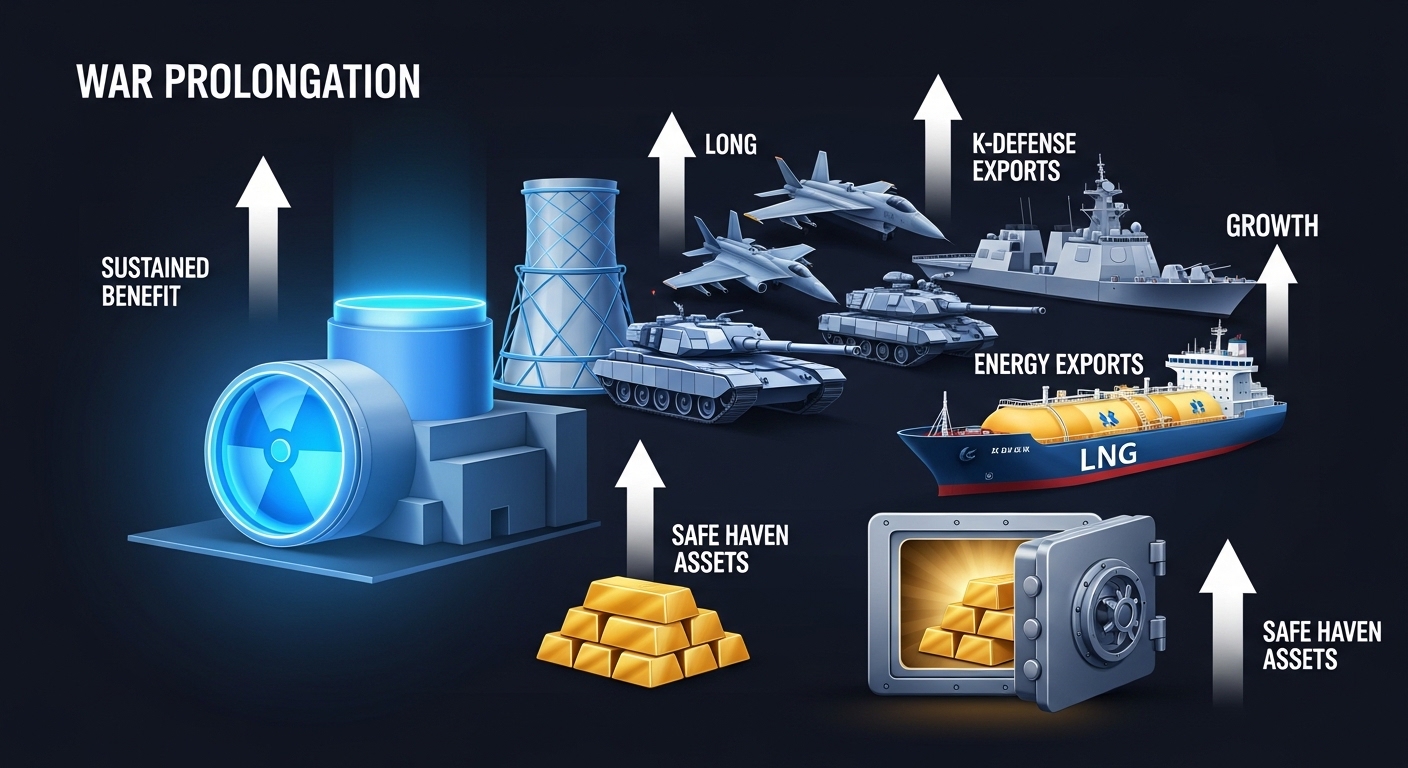 미이란 전쟁 장기화 시나리오 지속 수혜 섹터 방산 원전 금 에너지 2026년