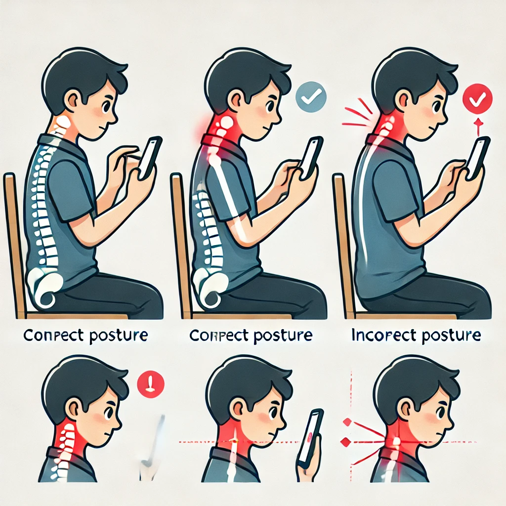 목 디스크 예방을 위한 올바른 스마트폰 사용법