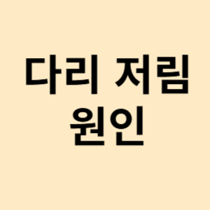 다리 저림 원인