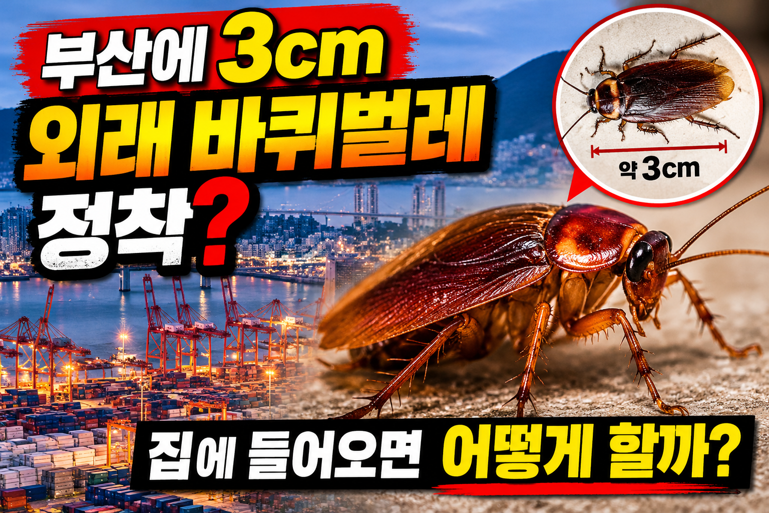 부산 감만항에서 정착이 확인된 투르키스탄 바퀴벌레 특징과 집 안 유입 예방법