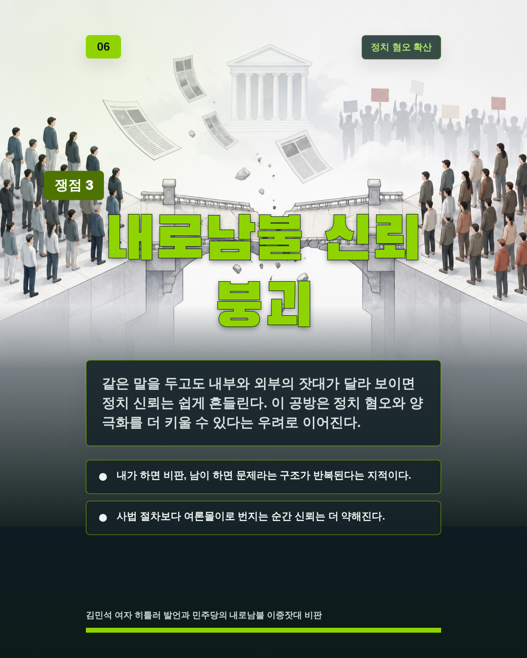 내로남불 신뢰 붕괴