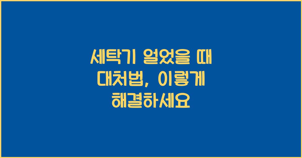 세탁기 얼었을 때 대처법