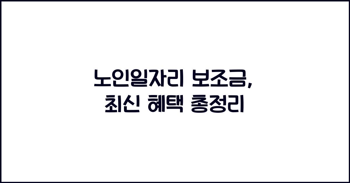 노인일자리 보조금