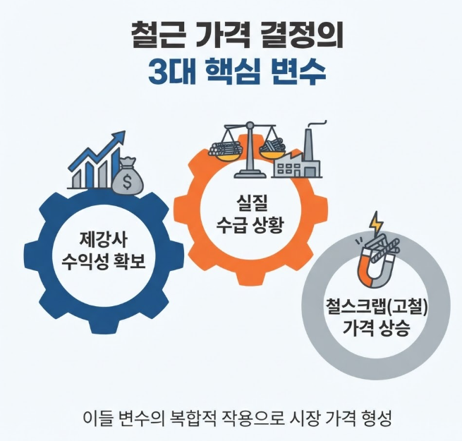 철근 생산량 및 시장 점유율